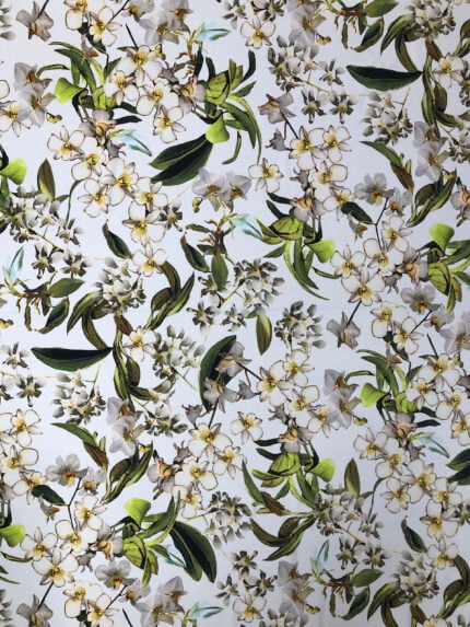 Ткань натуральный шелк креп-сатин стрейч цветочный принт Valentino