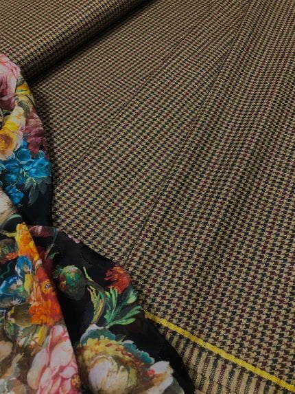 Итальянская ткань кашемир с шерстью плетение твид Пье-де-пуль от Loro Piana